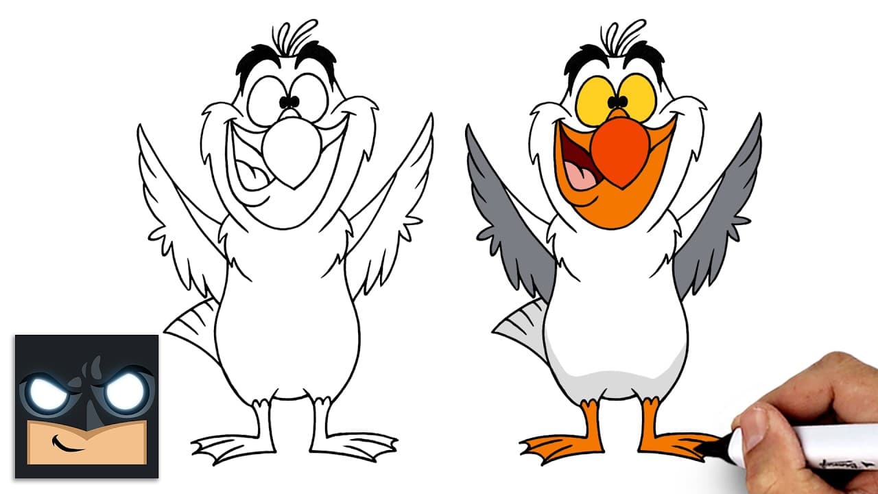 Preview of How to Draw Scuttle | The Little Mermaid