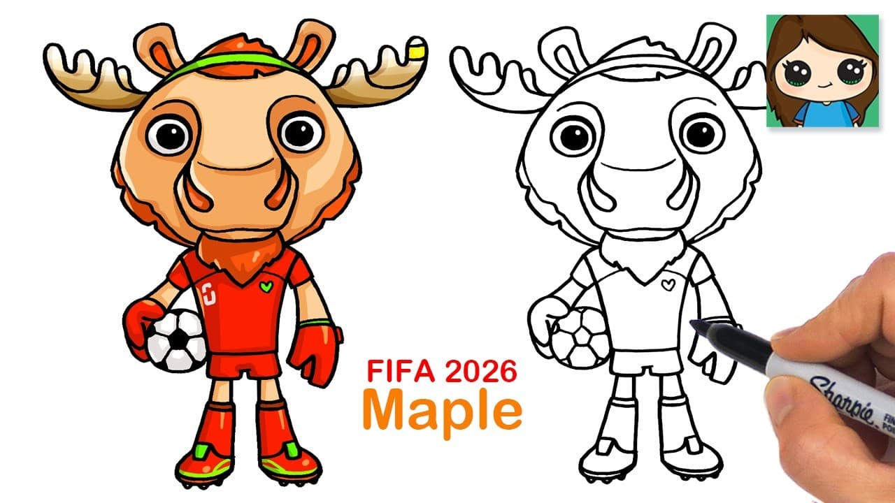 Preview of How to Draw FIFA World Cup | Maple Moose Canada Soccer Mascot