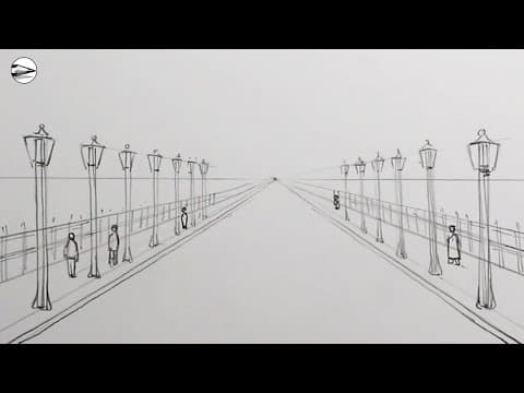 Preview of How to Draw a City Road in One-Point Perspective Narrated Step by Step Drawing