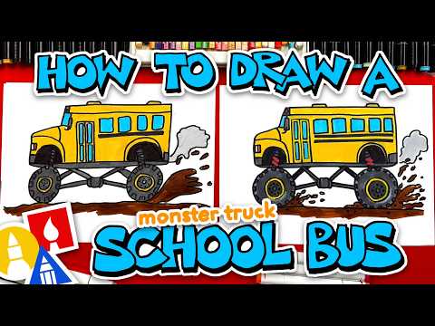Preview of How To Draw A Monster Truck School Bus