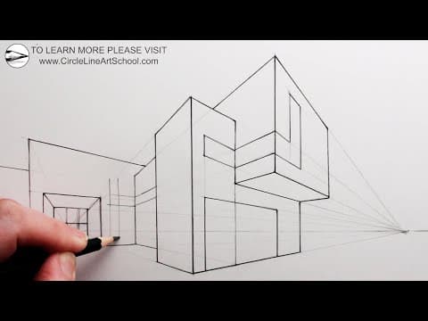 Preview of How to Draw a Building using Two-Point Perspective: Narrated Tutorial for Beginners