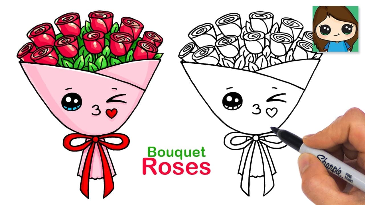 Preview of How to Draw a Rose Bouquet πΉ
