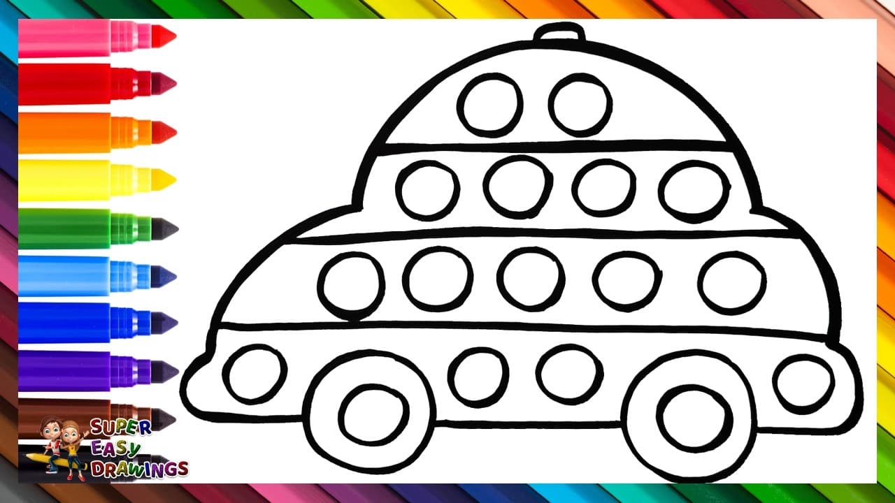 Preview of Draw and Color a Car POP IT ππ΄π π‘π’π΅π£π Drawings for Kids