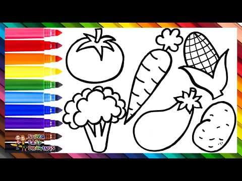 Preview of Draw and Color Vegetables π
π½π₯π₯π₯¦π Drawings for Kids