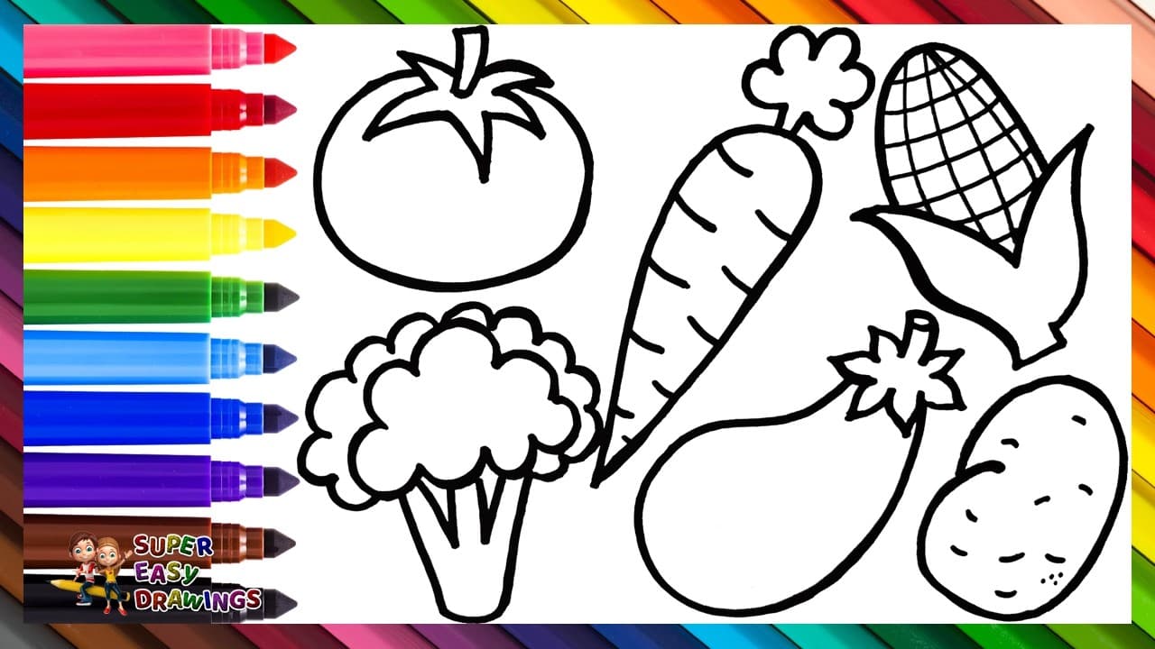 Preview of Draw and Color Vegetables π
π½π₯π₯π₯¦π Drawings for Kids