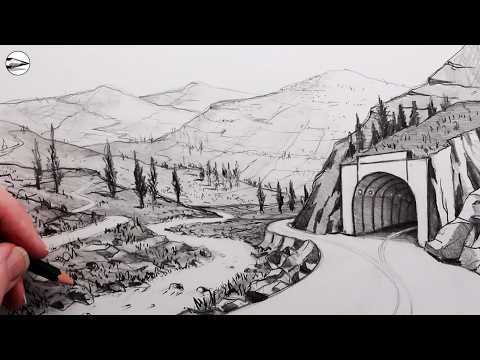 Preview of How to Draw a Road Through Mountains