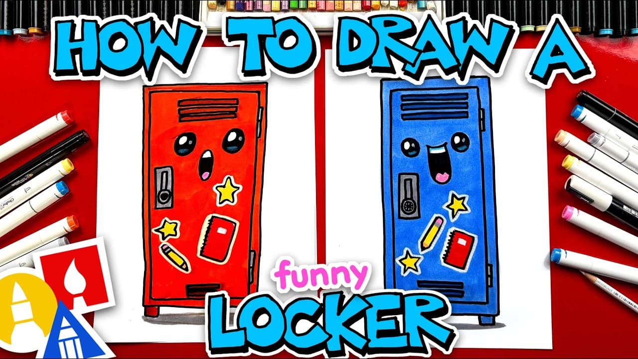 Preview of How To Draw A Funny School Locker