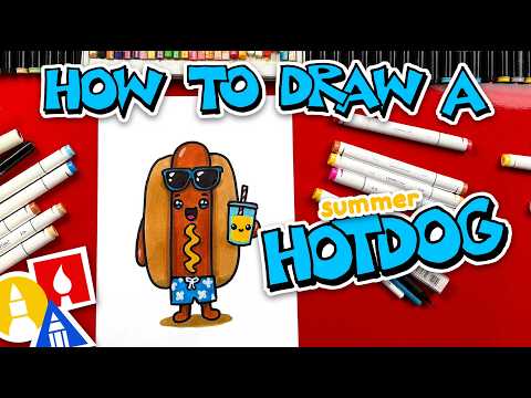 Preview of How To Draw A Funny Summer Hotdog