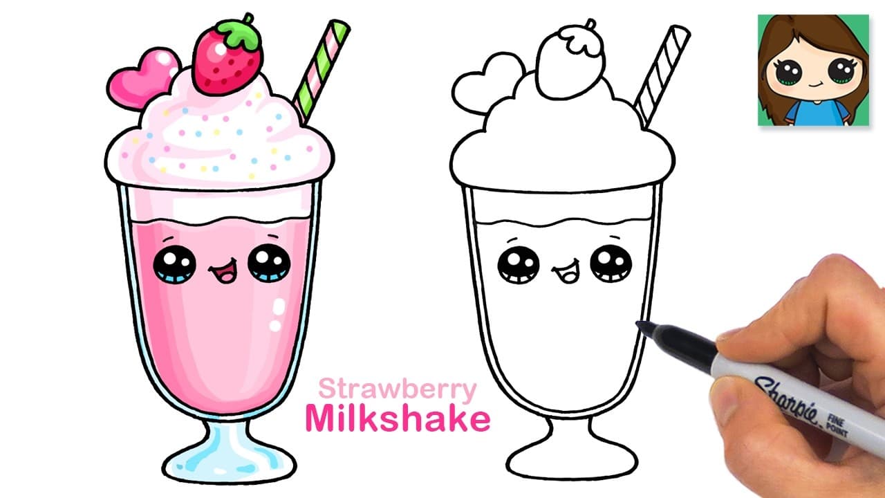 Preview of How to Draw a Strawberry Milkshake π