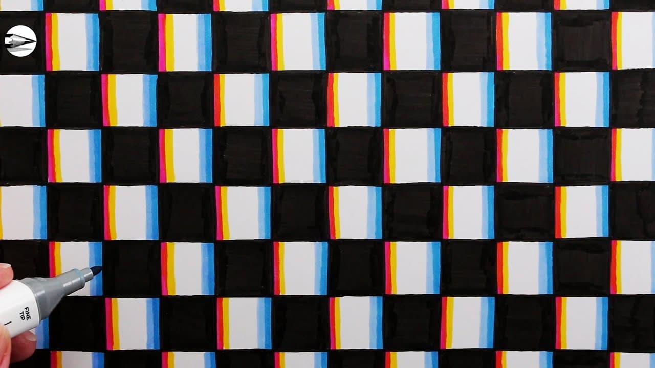 Preview of How to Draw a Chromatic Aberration Checkerboard Effect