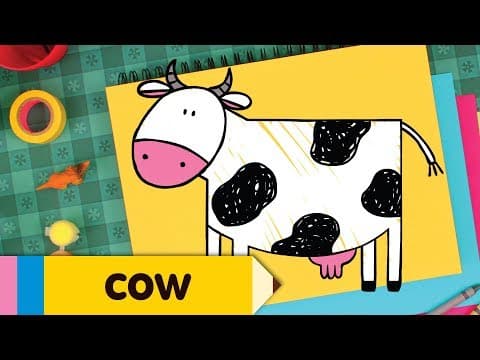 Preview of How to Draw A Cow | Simple and Fun Drawing Lesson For Kids | Step By Step