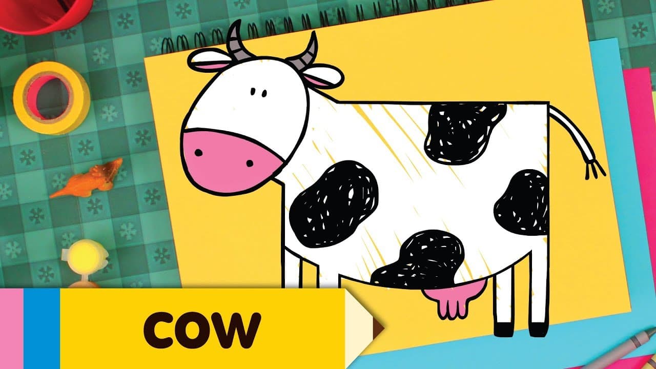 Preview of How to Draw A Cow | Simple and Fun Drawing Lesson For Kids | Step By Step