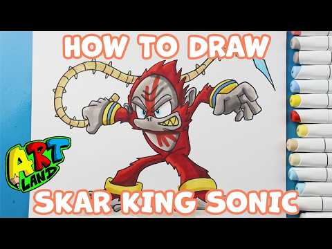 Preview of How to Draw Skar King in a Sonic the Hedgehog Style