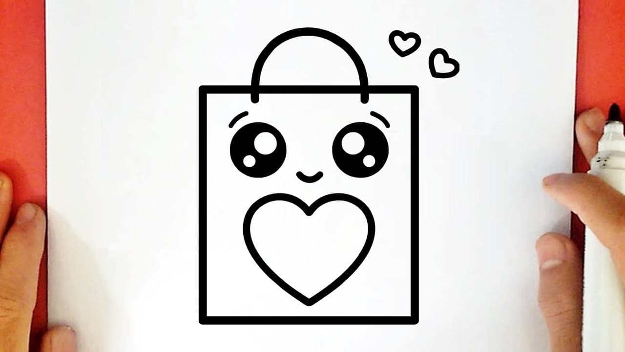 Preview of How to draw a CUTE SHOPPING BAG