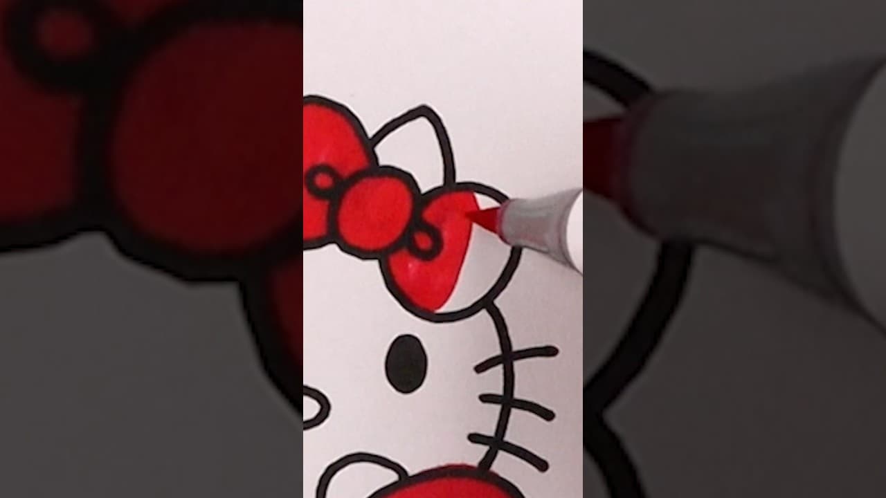 Preview of How to draw Hello Kitty | Step by Step #shorts