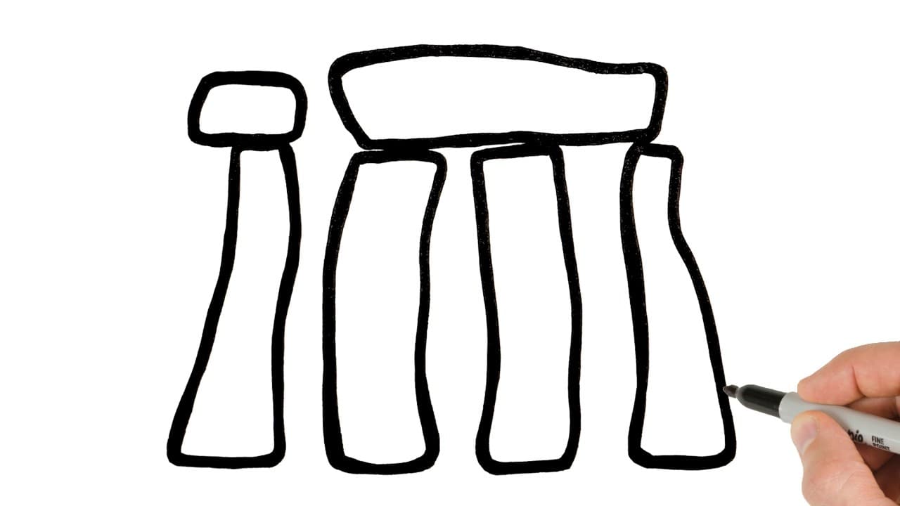 Preview of How to Draw Stonehenge | Super Easy Step-by-Step Tutorial!