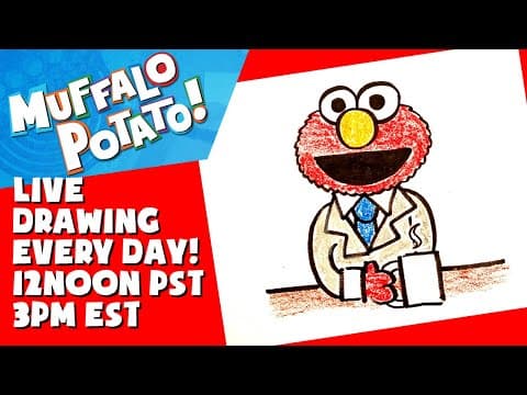 Preview of How To Draw ELMO from THE NOT TOO LATE SHOW with MUFFALO POTATO