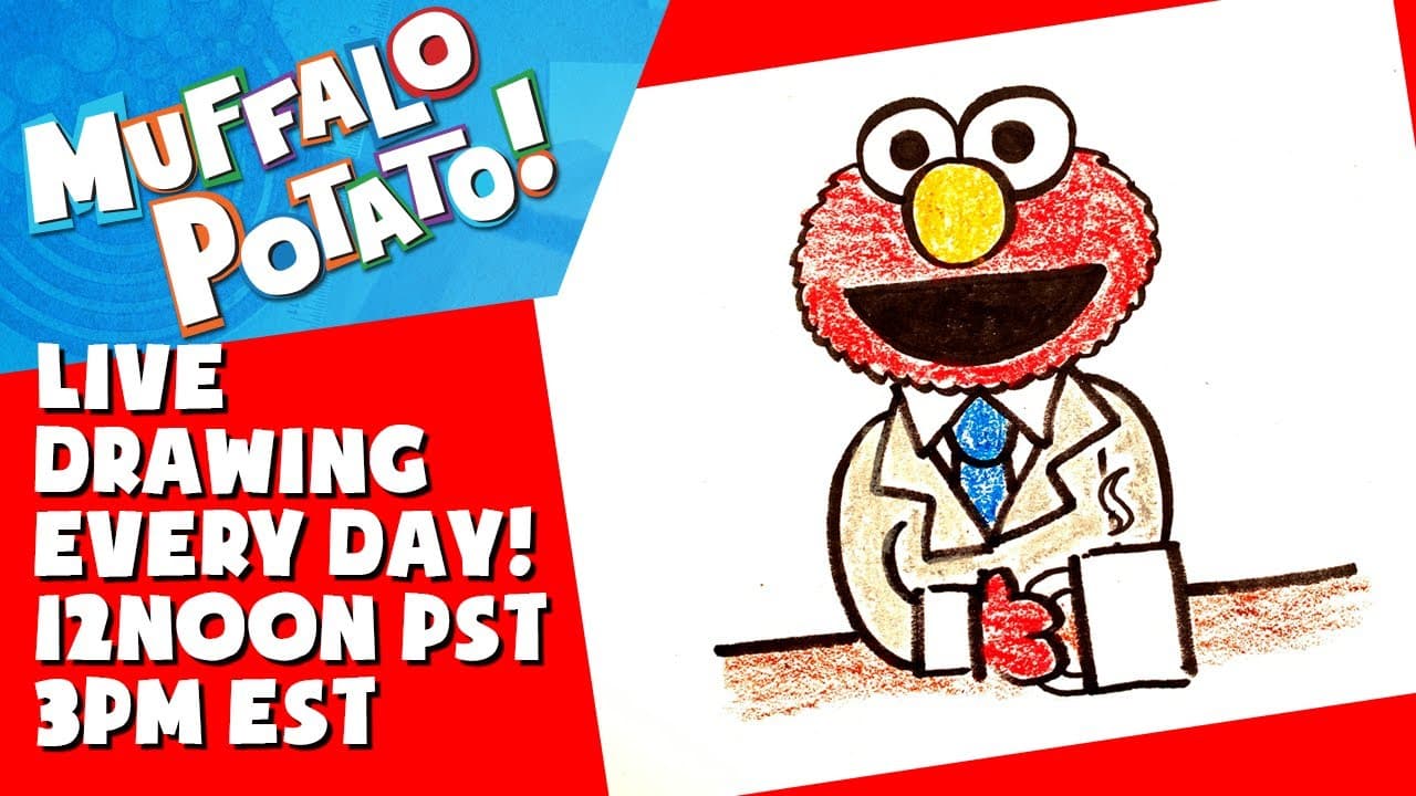 Preview of How To Draw ELMO from THE NOT TOO LATE SHOW with MUFFALO POTATO