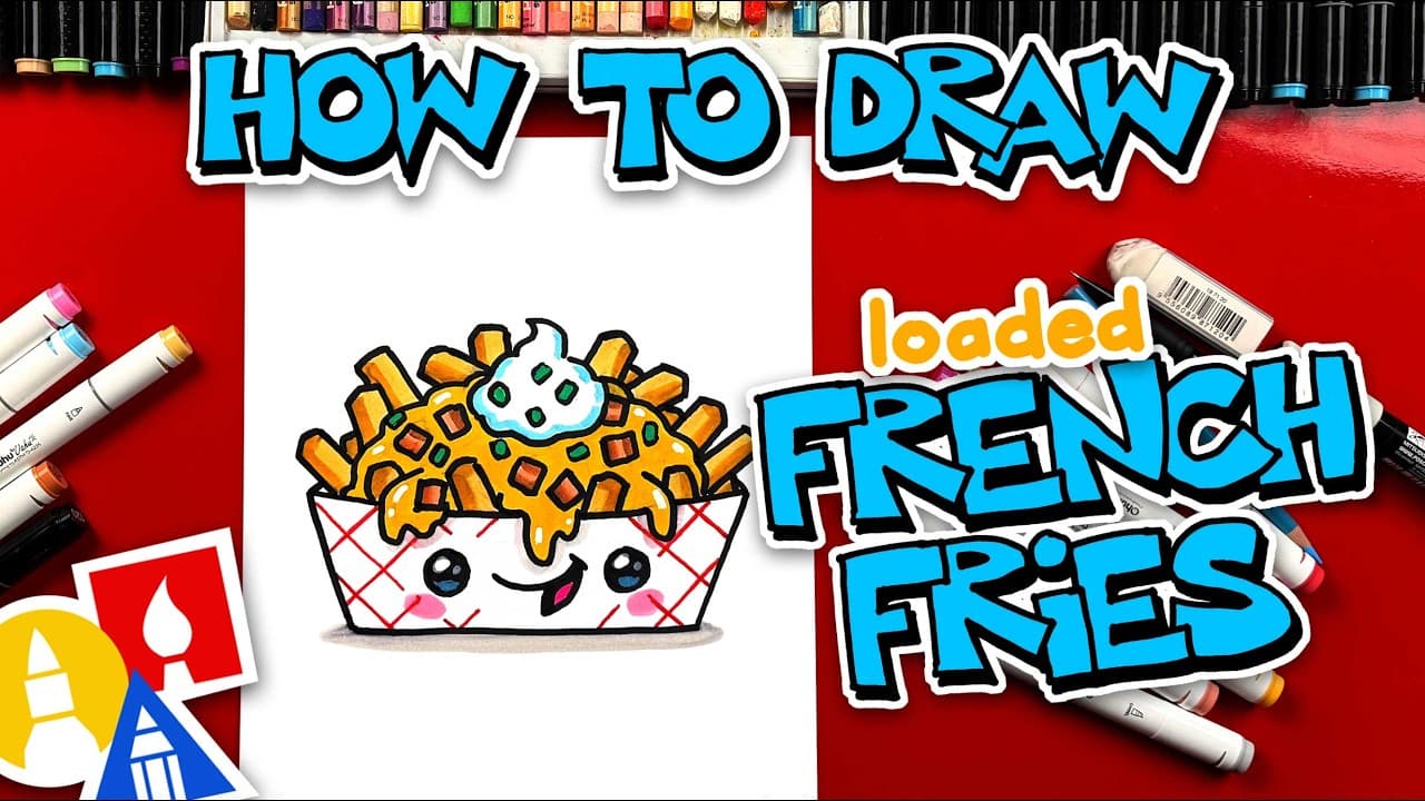 Preview of How To Draw Funny Loaded French Fries