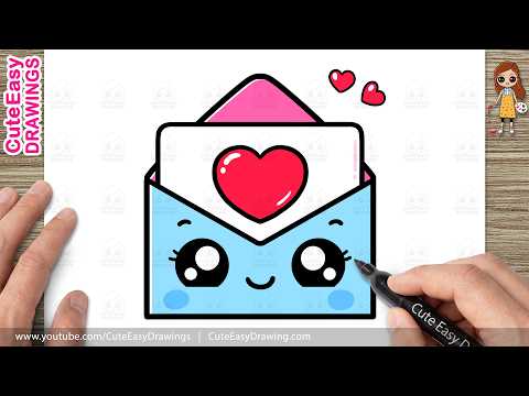 Preview of How to Draw a Cute Heart Love Letter | Easy Kawaii Envelope Drawing for Kids