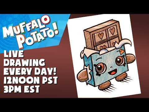 Preview of How To Draw CHEEKY CHOCOLATE from SHOPKINS with MUFFALO POTATO