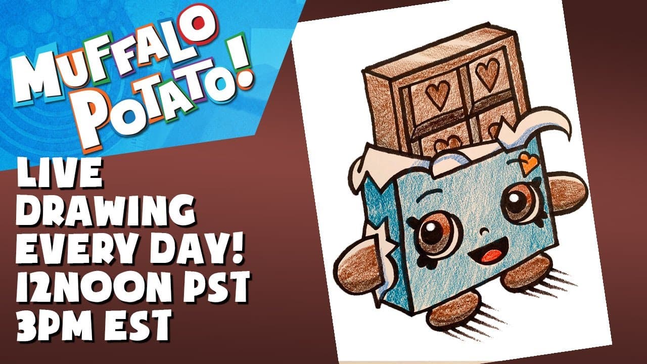 Preview of How To Draw CHEEKY CHOCOLATE from SHOPKINS with MUFFALO POTATO