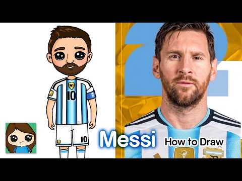 Preview of How to Draw Lionel Messi ⚽️ FIFA World Cup | Argentina Football Soccer Player