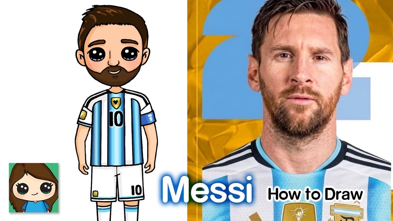 Preview of How to Draw Lionel Messi ⚽️ FIFA World Cup | Argentina Football Soccer Player