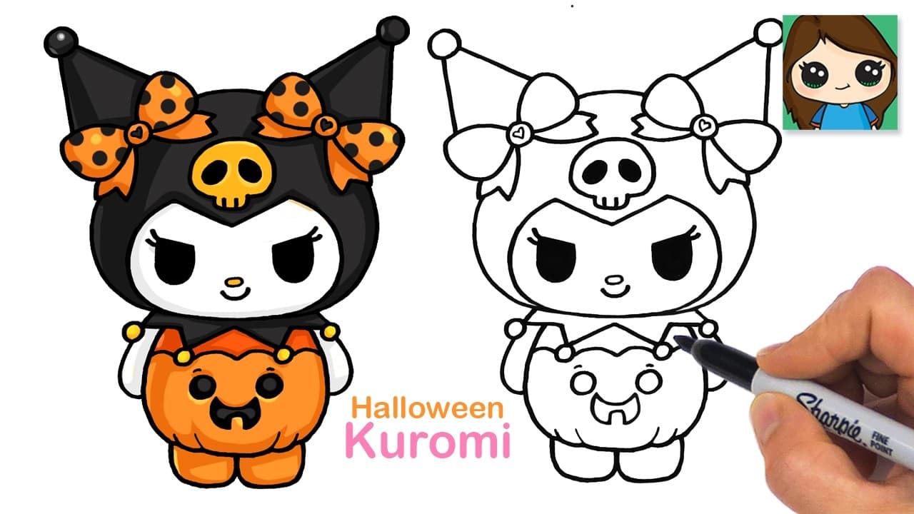 Preview of How to Draw Kuromi Pumpkin π Sanrio Halloween Cute Drawing