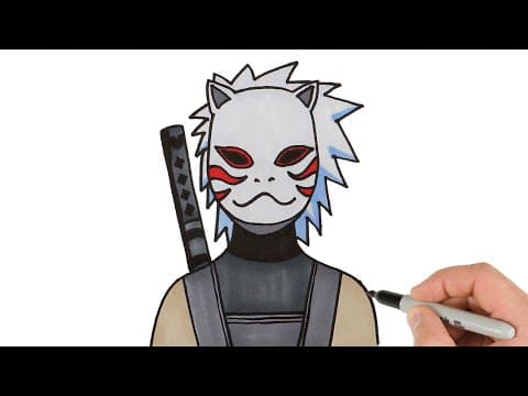 Preview of How to Draw Kakashi in Anbu Black Ops Mask | Step-by-Step Art Tutorial!