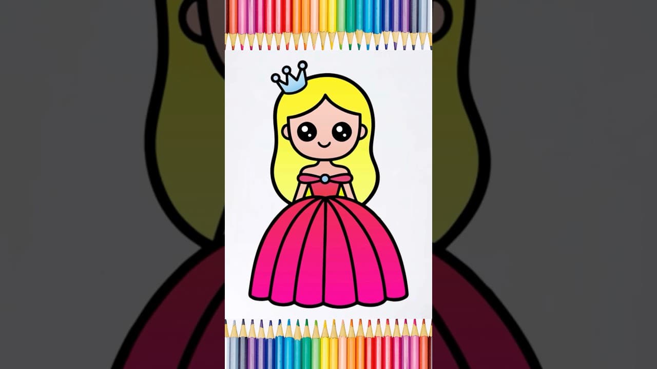 Preview of How To Draw A Cute Princess Girl #Shorts