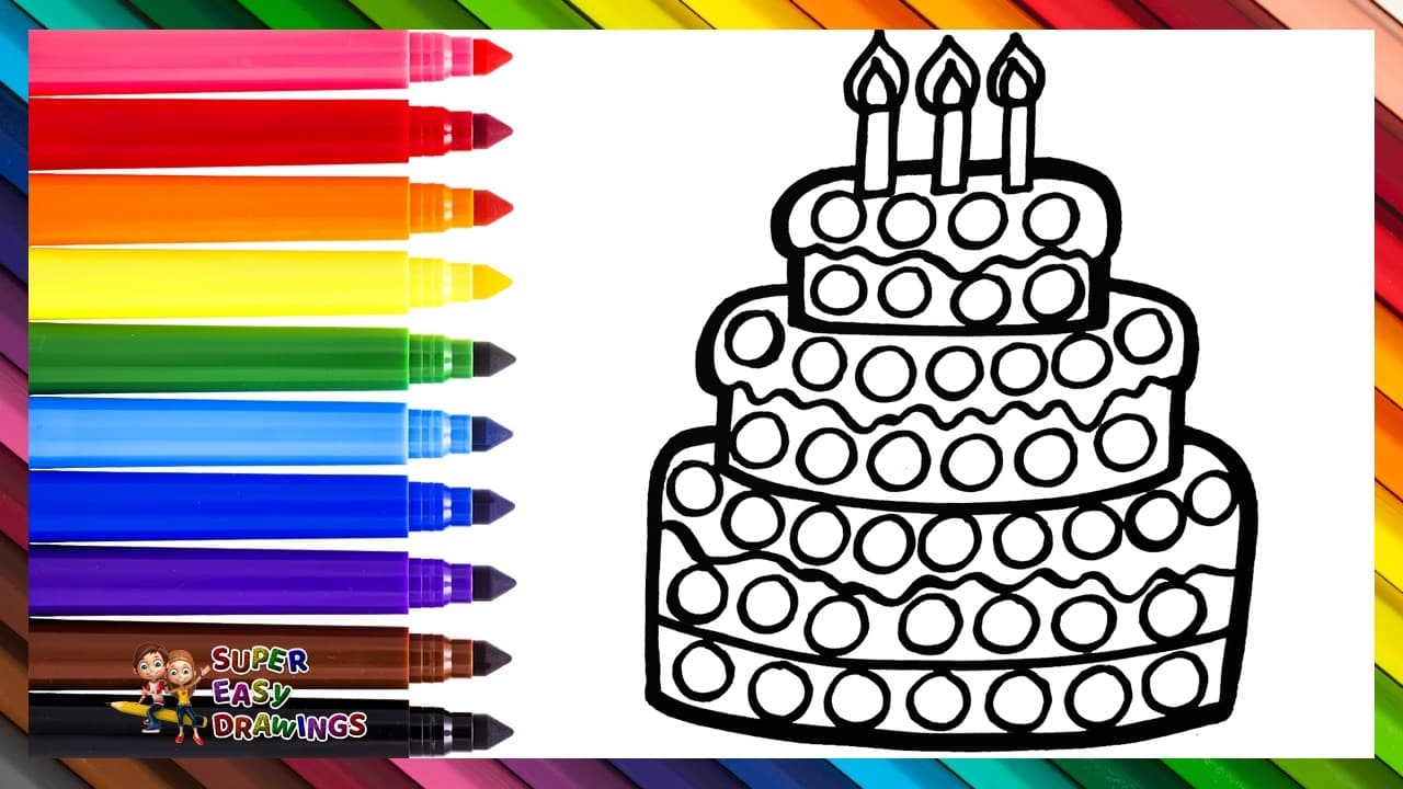 Preview of Draw and Color a Birthday Cake POP IT ππ΄π π‘π’π΅π£π Drawings for Kids