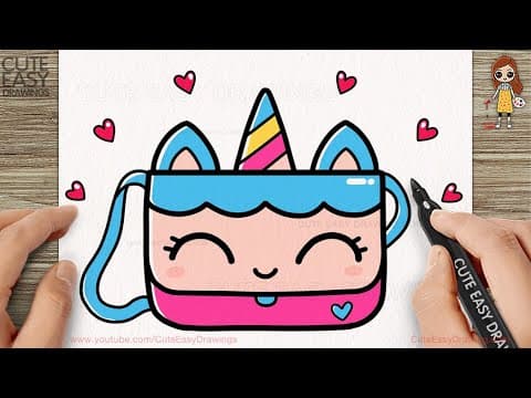 Preview of How to Draw a Cute Unicorn Bag Easy for Kids Step by Step