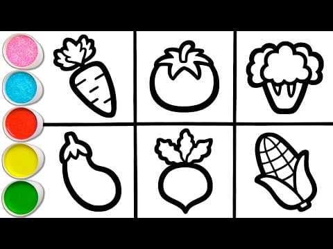 Preview of π₯π₯¦π
8 Healthy Vegetables Drawing, Painting & Coloring | Healthy Habits for Kids, Toddlers #431