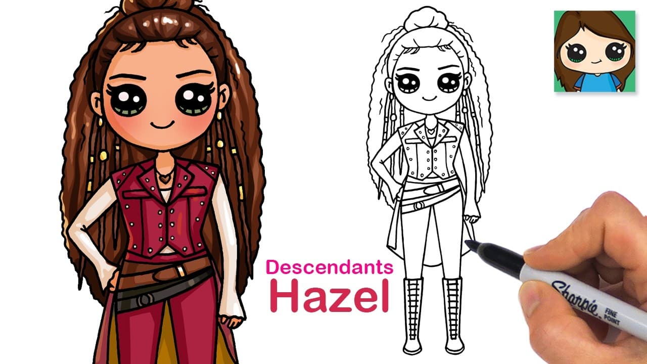 Preview of How to Draw Hazel Hook | Disney Descendants Wicked Wonderland