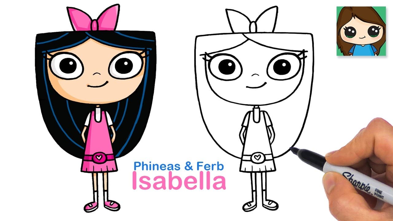 Preview of How to Draw Isabella π Phineas and Ferb