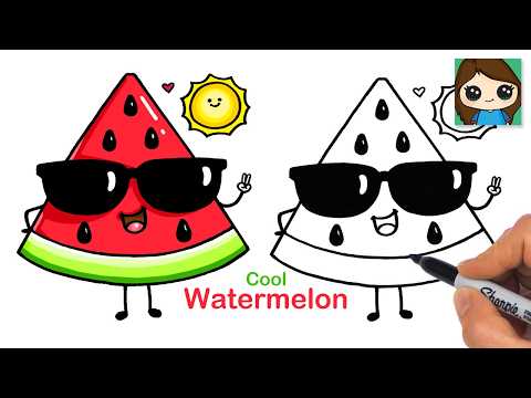 Preview of How to Draw a Cool Watermelon 🍉 Fun Summer Art | Relaxing Follow Along Hobby