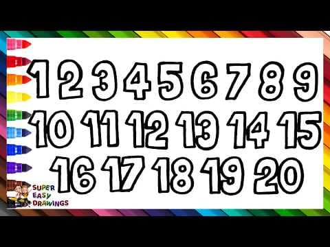 Preview of Draw and Color the Numbers from 1 to 20 1️⃣ -2️⃣0️⃣ 🎨 Learn Colors and Numbers 🌈 Drawings for Kids