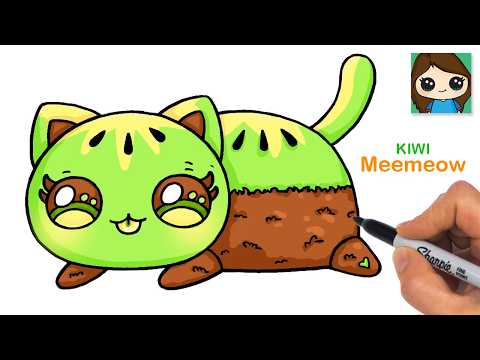 Preview of How to Draw a Kiwi Cat 🥝 Aphmau Meemeow