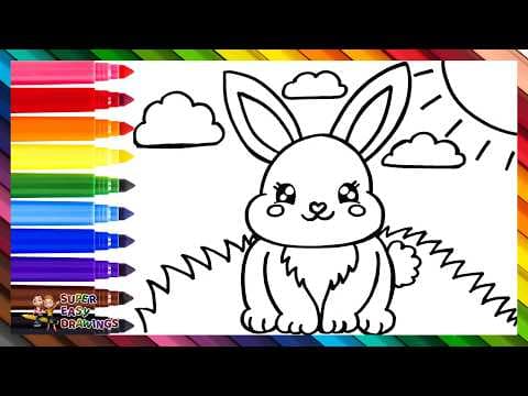 Preview of Draw and Color a Cute Bunny π°ππ Drawings for Kids