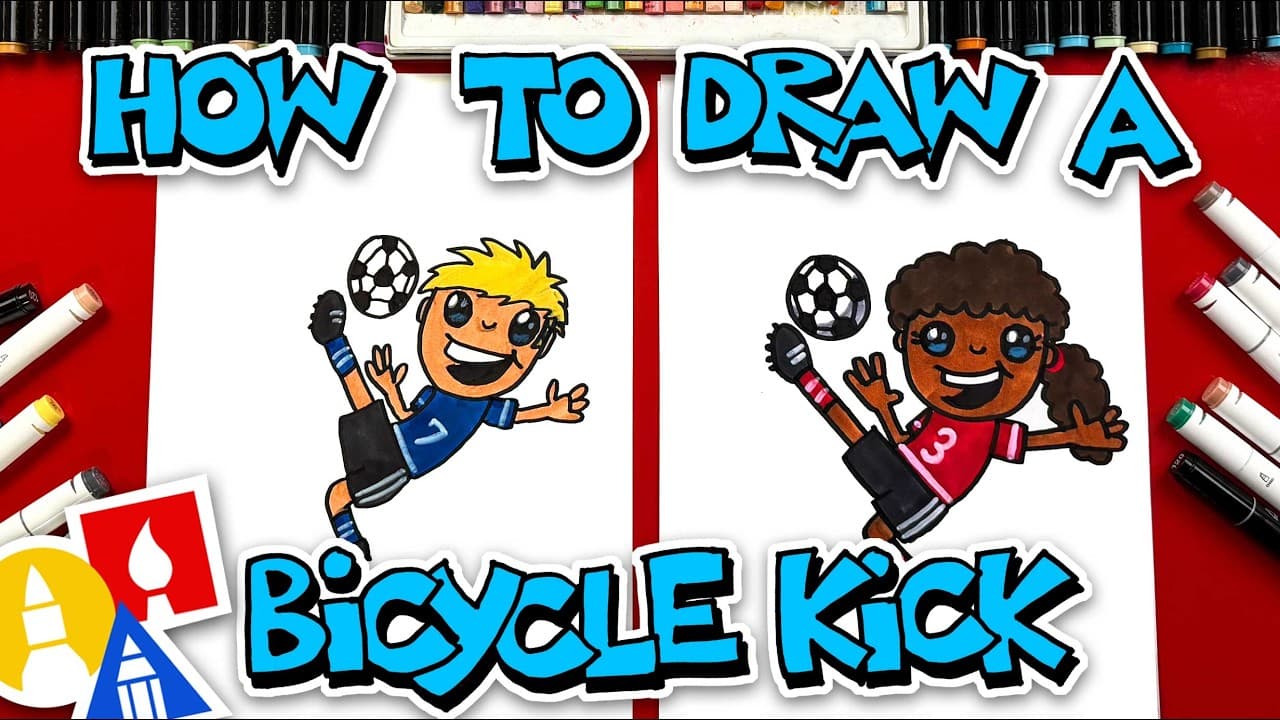 Preview of How To Draw A Soccer Player Doing A Bicycle Kick