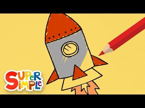 Preview of How To Draw And Color A Rocket | + More Drawing For Kids | Watch & Learn