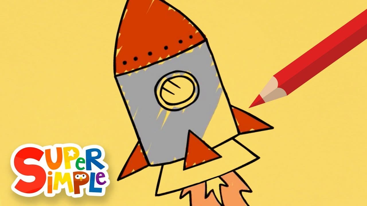 Preview of How To Draw And Color A Rocket | + More Drawing For Kids | Watch & Learn