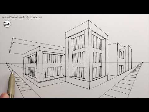 Preview of Learn to Draw Buildings using Two-Point Perspective: Narrated for Beginners
