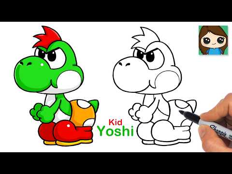 Preview of How to Draw Yoshi Kid | Paper Mario