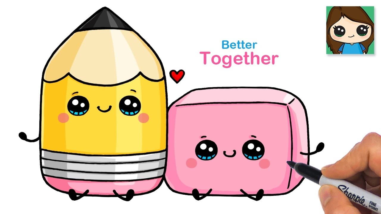 Preview of How to Draw a Pencil & Eraser | Hallmark Better Together | Cute School Supplies Art