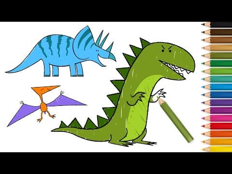 Preview of Learn How To Draw a Dilophosaurus, Pterodactyl, Stegosaurus + More Dinosaurs for Kids