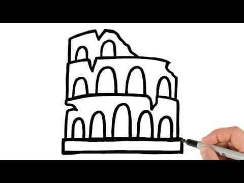 Preview of How to Draw The Colosseum | Super Easy Step-by-Step Tutorial!