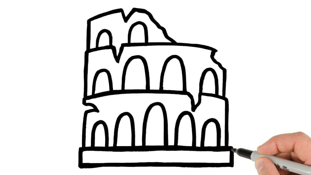 Preview of How to Draw The Colosseum | Super Easy Step-by-Step Tutorial!
